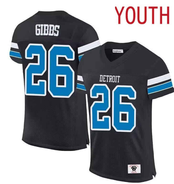 Youth  Detroit Lions #26 Gibbs black 2024 Nike Limited NFL throwback Jersey->women nfl jersey->Women Jersey